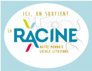 macaron-de-soutien à la monnaie Racine Logo de la monnaie citoyenne Racine